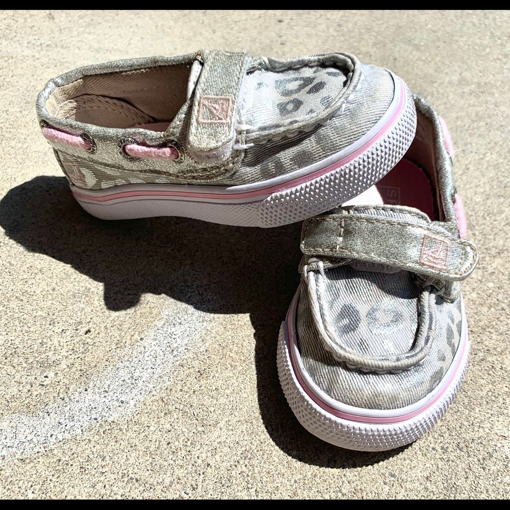 Sperry Top Sider Toddler Silver Animal Leopard